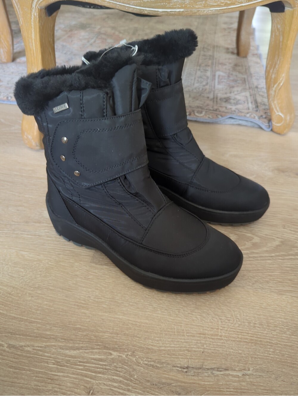 PAJAR Womens 7-7.5 Moscou 2 Black Winter Snow Boots Waterproof Faux Fur Gorpcore